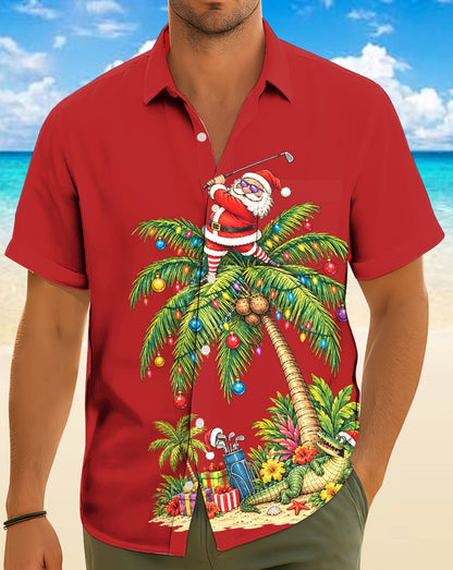 Second lifestyle view showing the christmas tropical golf design