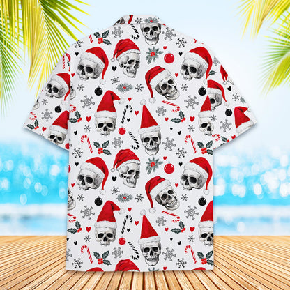 Detailed back view of the festive hawaiian shirt