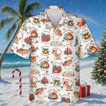 Alternative front view of the matching family hawaiian shirt