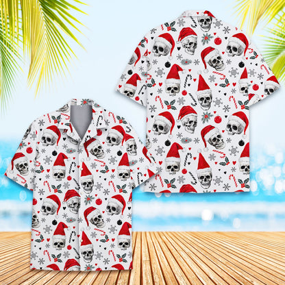 Close up front view of the holiday hawaiian shirt