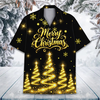 Third alternate view of the matching family shirt in black and gold