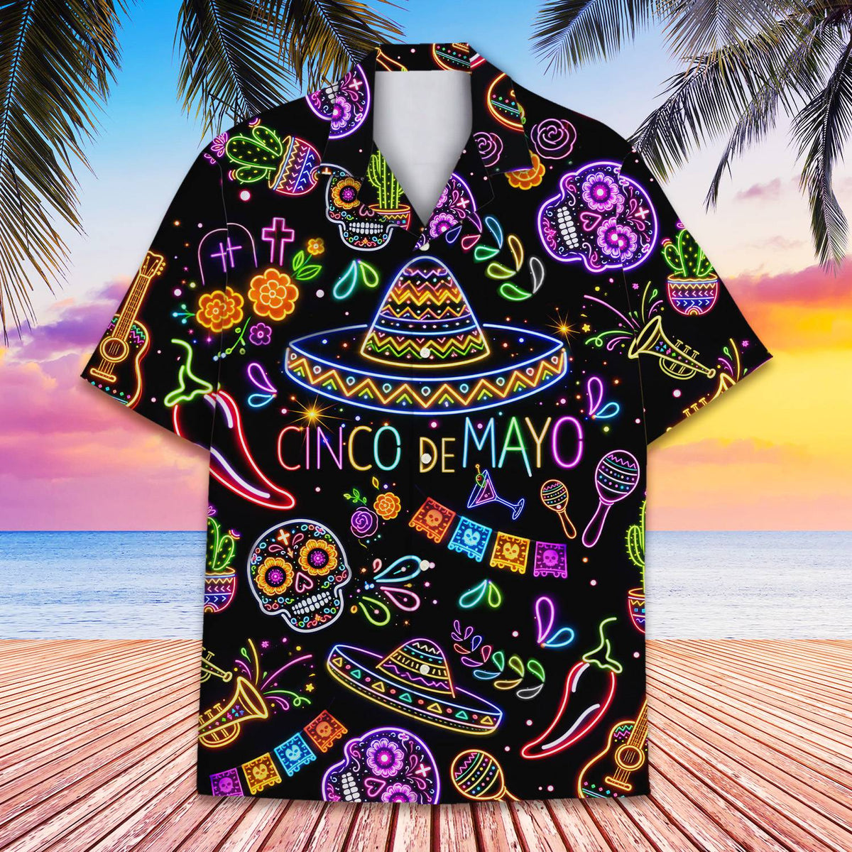 Cinco de mayo hawaiian shirt front full view