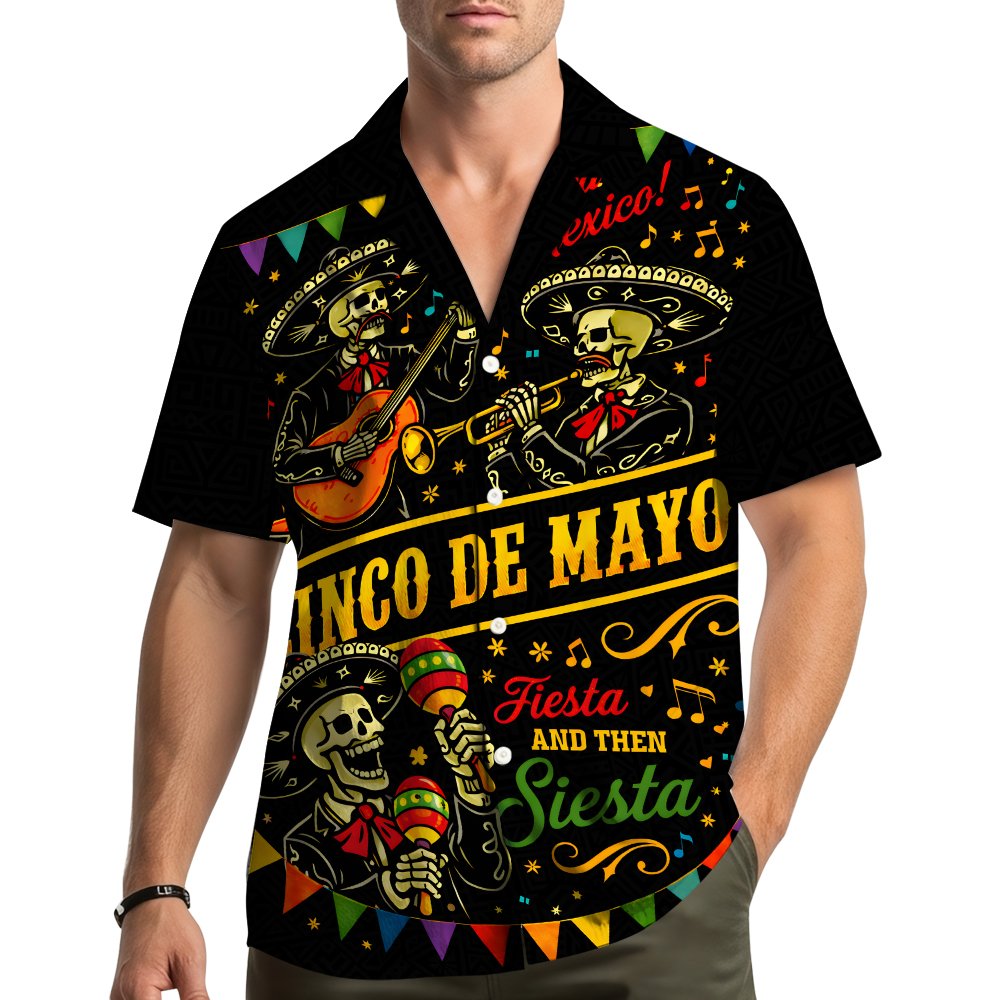 Lifestyle view of a person wearing the matching family hawaiian shirt
