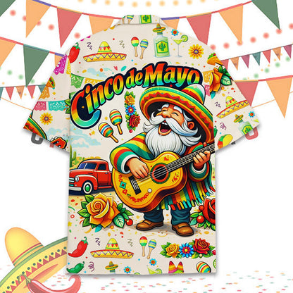 Alternate front view of the Cinco de Mayo hawaiian shirt