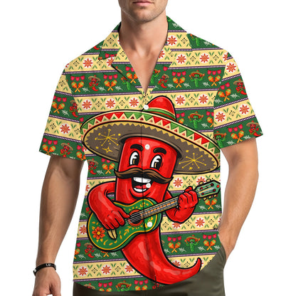 Lifestyle shot of someone wearing the family matching hawaiian shirt at a gathering