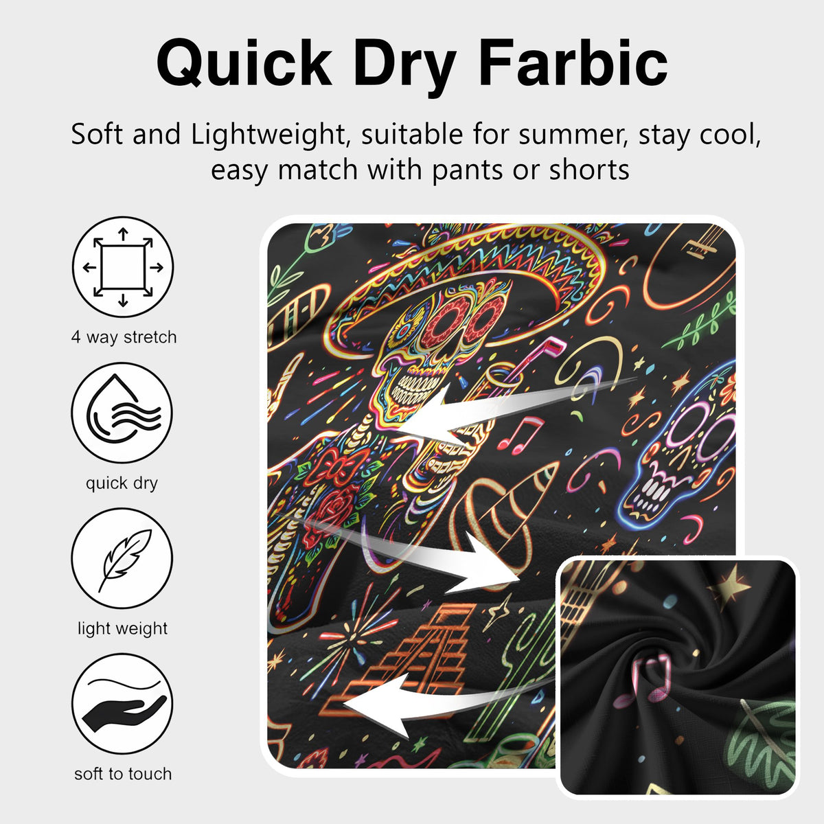 Additional lifestyle view of the black cinco de mayo hawaiian shirt