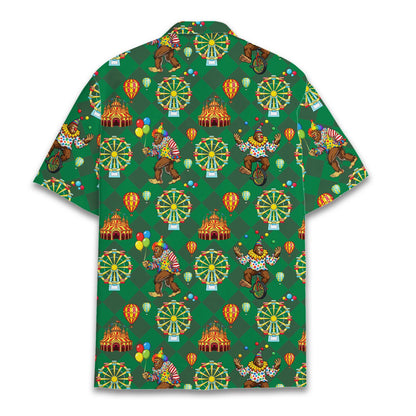 Back view of the circus bigfoot hawaiian shirt