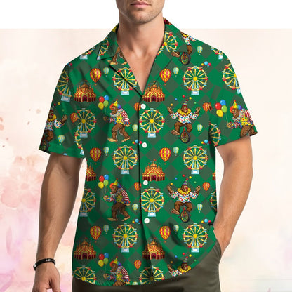 Second lifestyle view featuring the matching family hawaiian shirt design