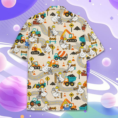 Back view of the matching family hawaiian shirts