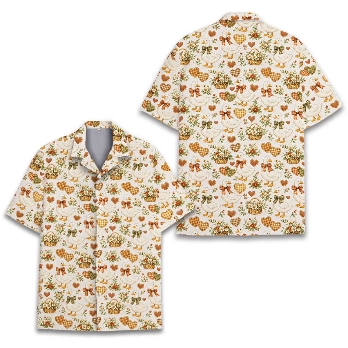 Back view of the country geese hawaiian shirt