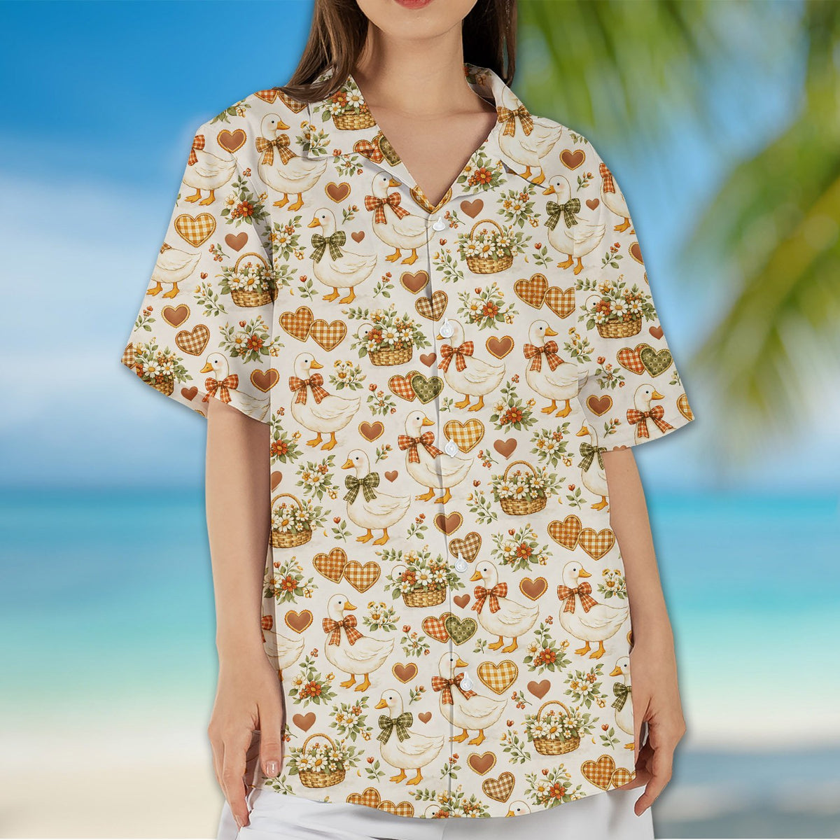 Fifth lifestyle view highlighting the fit and rustic charm of the hawaiian shirt