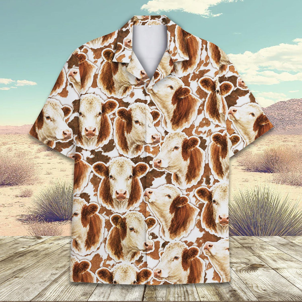 Close up front view of the animal hawaiian shirt