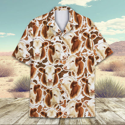 Close up front view of the animal hawaiian shirt