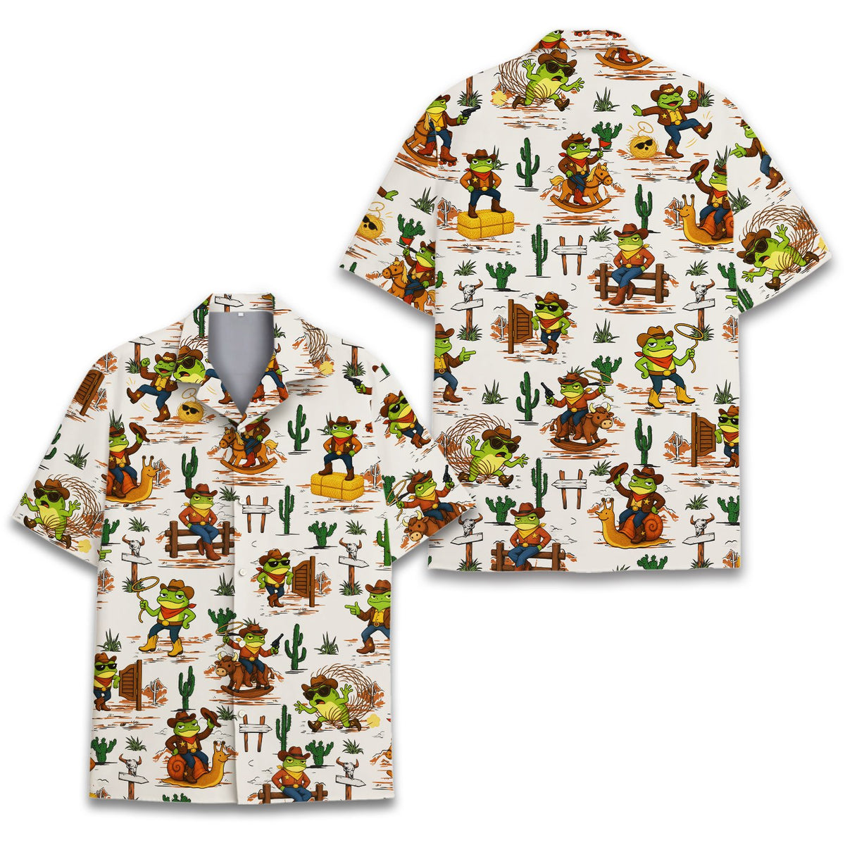 Family lifestyle view featuring the frogs hawaiian shirt