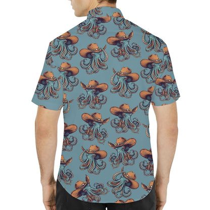 Second lifestyle image showing the matching family hawaiian shirts style