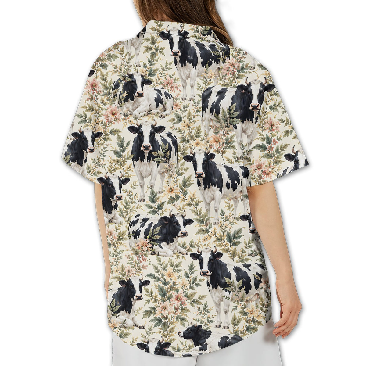 Back view of cows hawaiian shirt