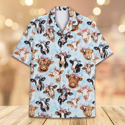 Additional front view of the light blue matching family shirt