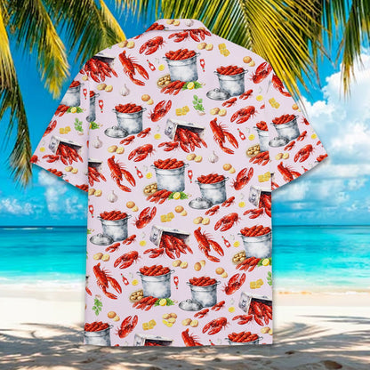 Additional back view showing the vibrant red and silver accents on the pink shirt