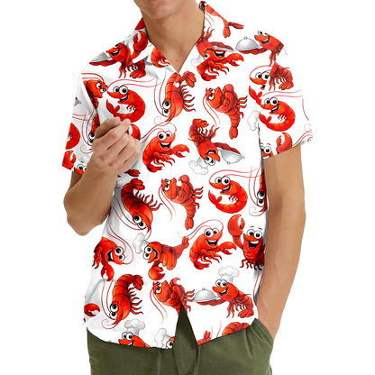 Second lifestyle view of the matching family hawaiian shirts outdoors