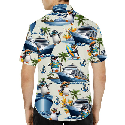 Third lifestyle view of the matching family hawaiian shirts