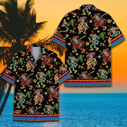Fourth lifestyle view showcasing the festive skeletons design