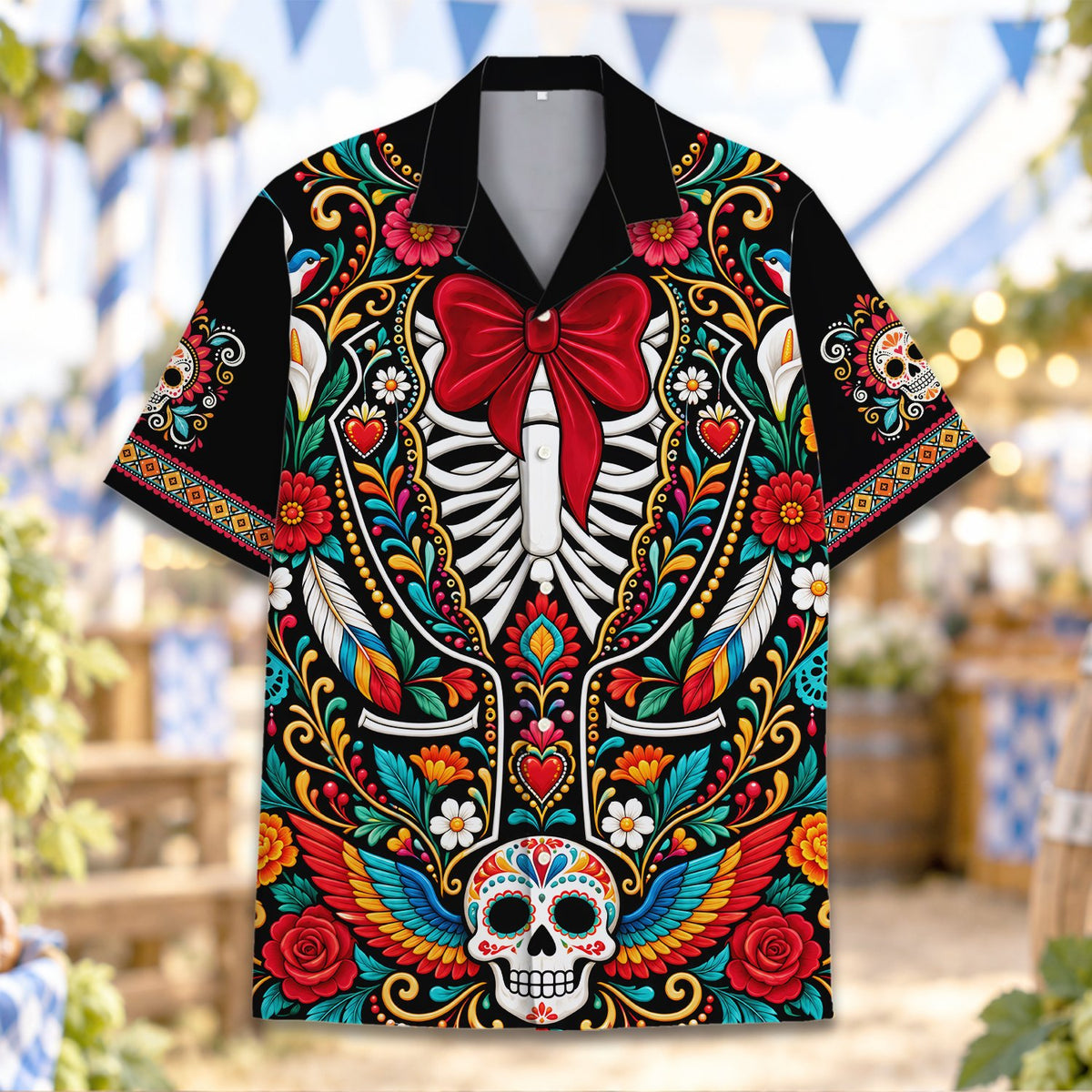 Front view of the matching family hawaiian shirt design