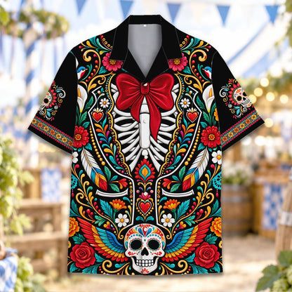 Front view of the matching family hawaiian shirt design