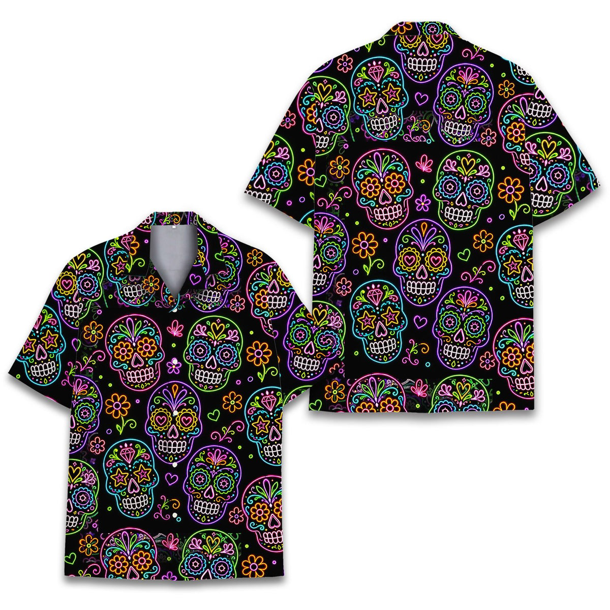 Additional detail view of the matching family hawaiian shirt pattern