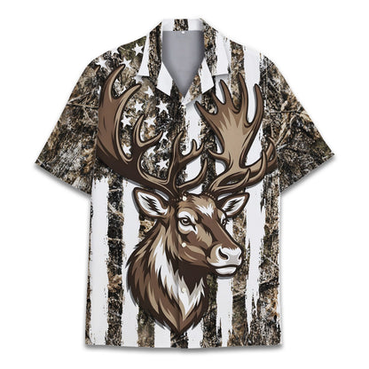 Additional front view showing the camo pattern on the hawaiian shirt