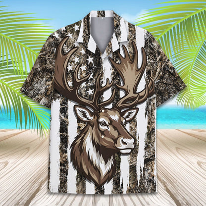 Flat front view of the matching family hawaiian shirt