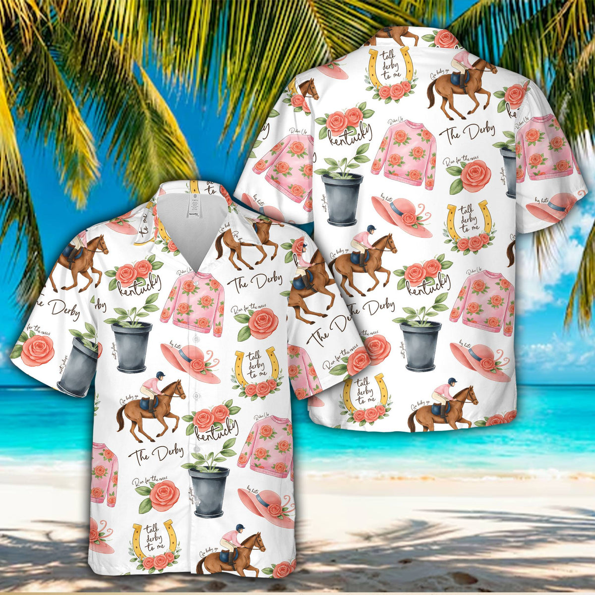 Full layout of the matching family hawaiian shirt design