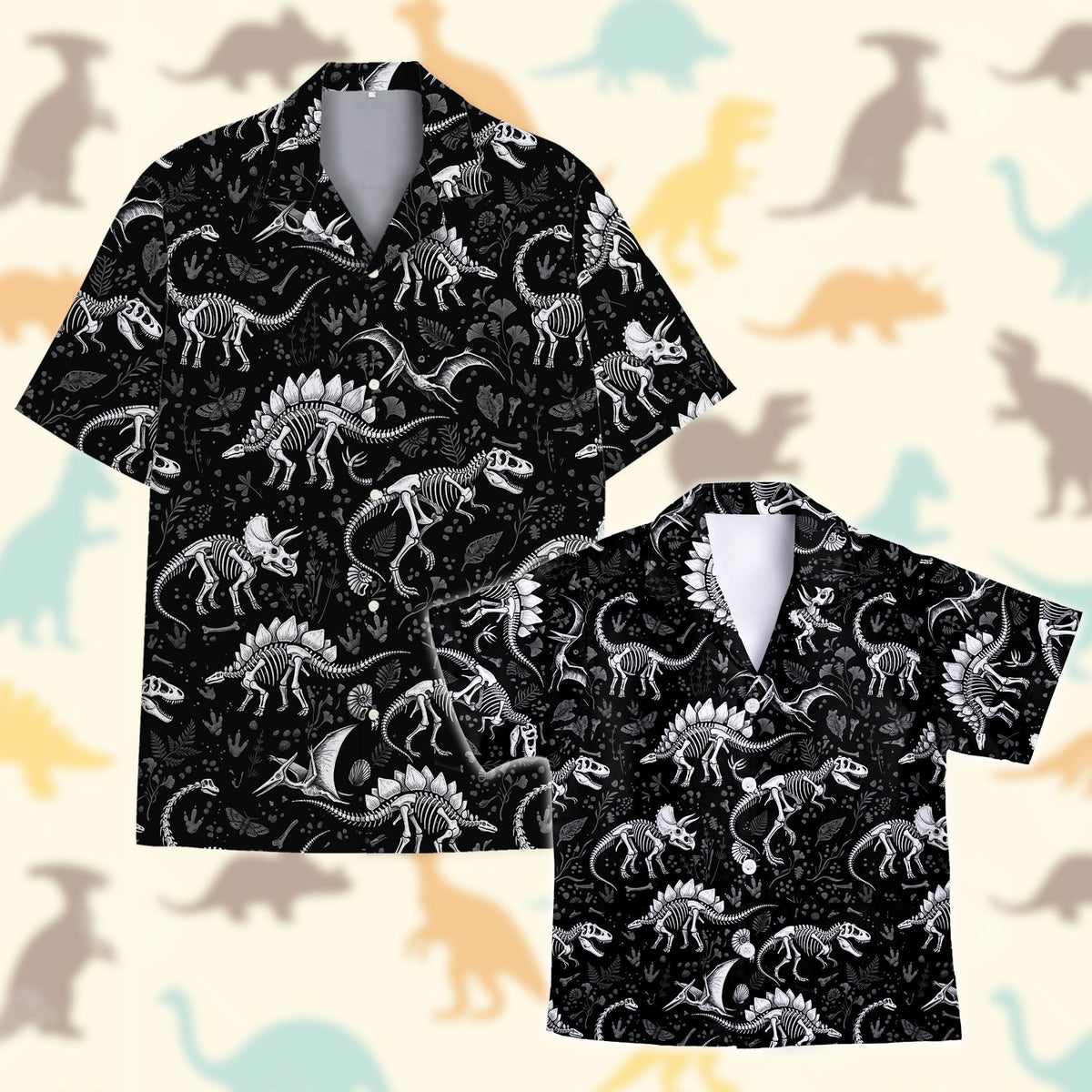 Alternative front view of the matching family hawaiian shirt.