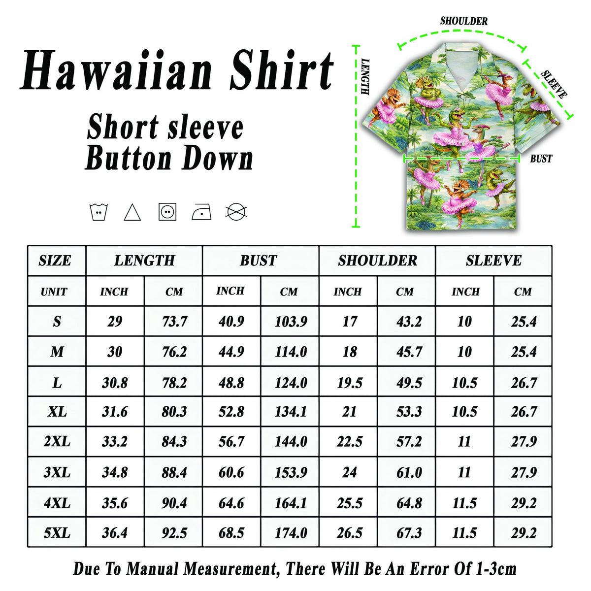 Additional view of the dinosaurs in tutus family hawaiian shirt