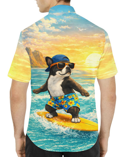 Another lifestyle view showcasing the fun surfing dog pattern
