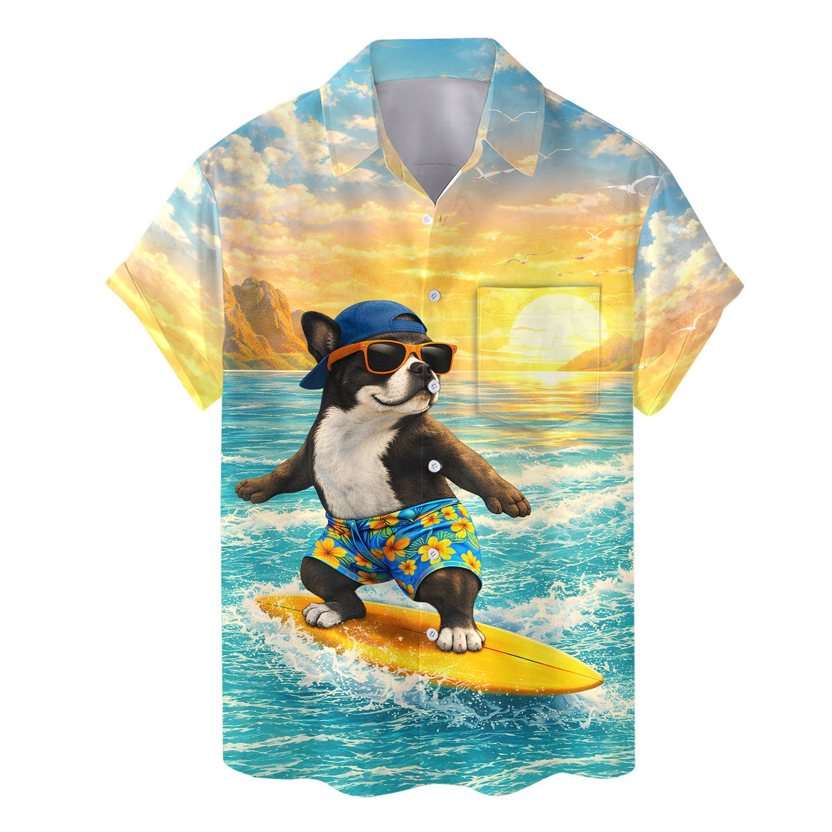 Final lifestyle view of the matching family hawaiian shirt