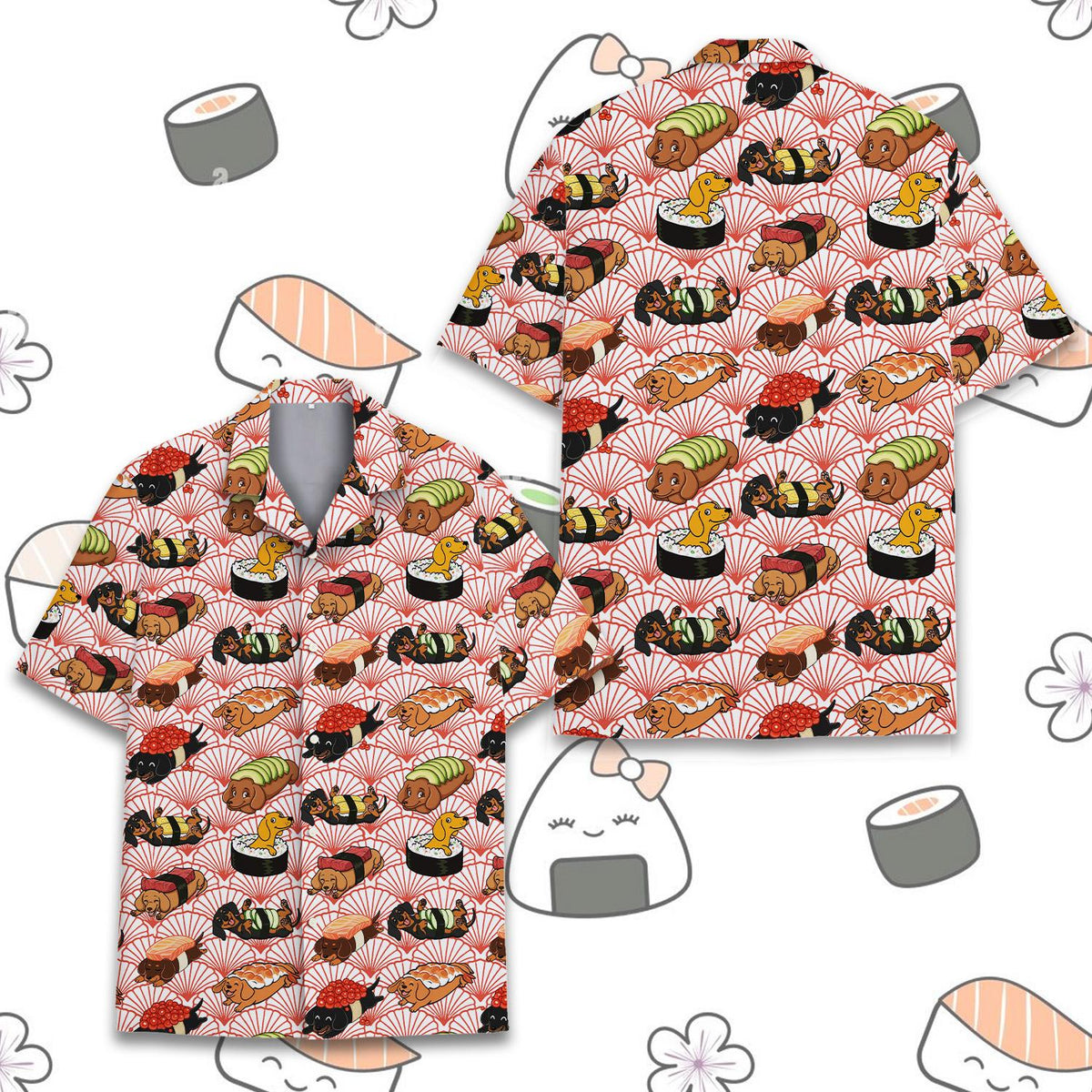 Additional front view of the abstract hawaiian shirt