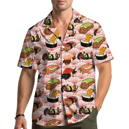 Second lifestyle view featuring the sushi hawaiian shirt