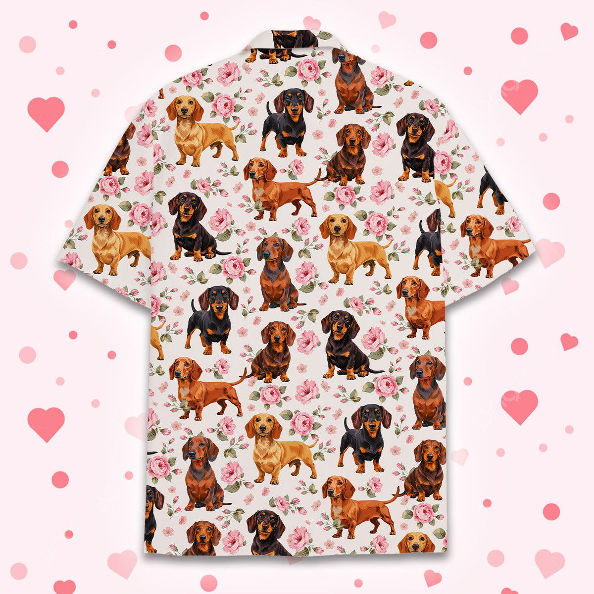 Second back view of the dog and floral print shirt