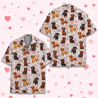 Third back view of the matching family hawaiian shirt