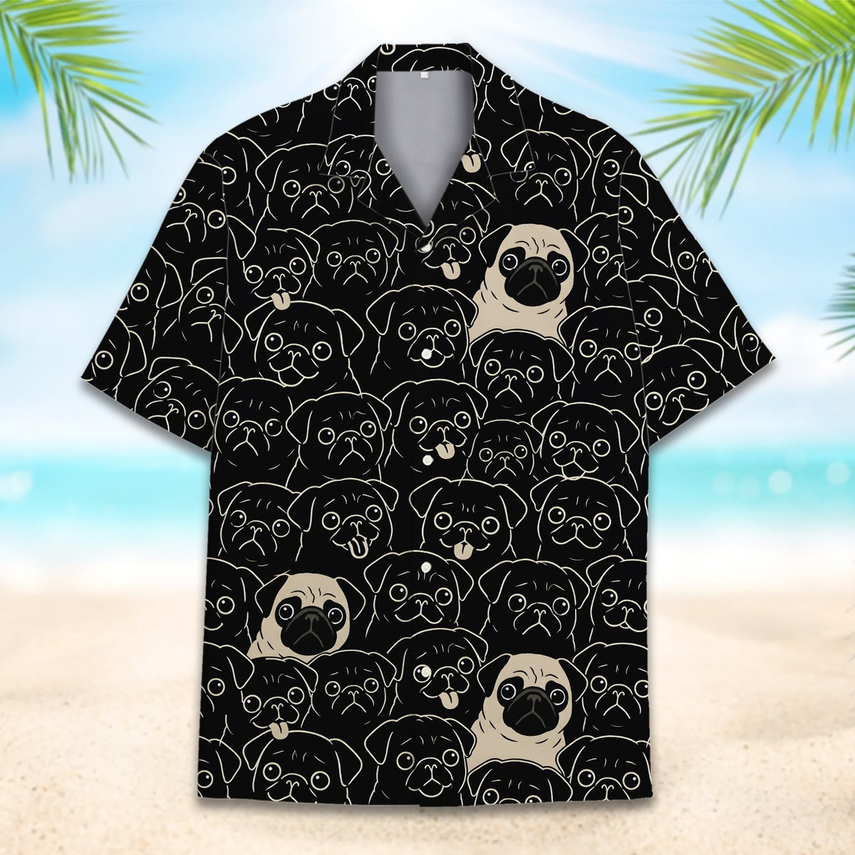 Alternative front view of the matching family hawaiian shirt