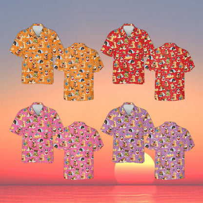 Reading hawaiian shirt multicolor design 3, front view