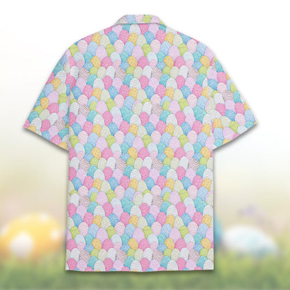Alternative back view of the easter hawaiian shirt