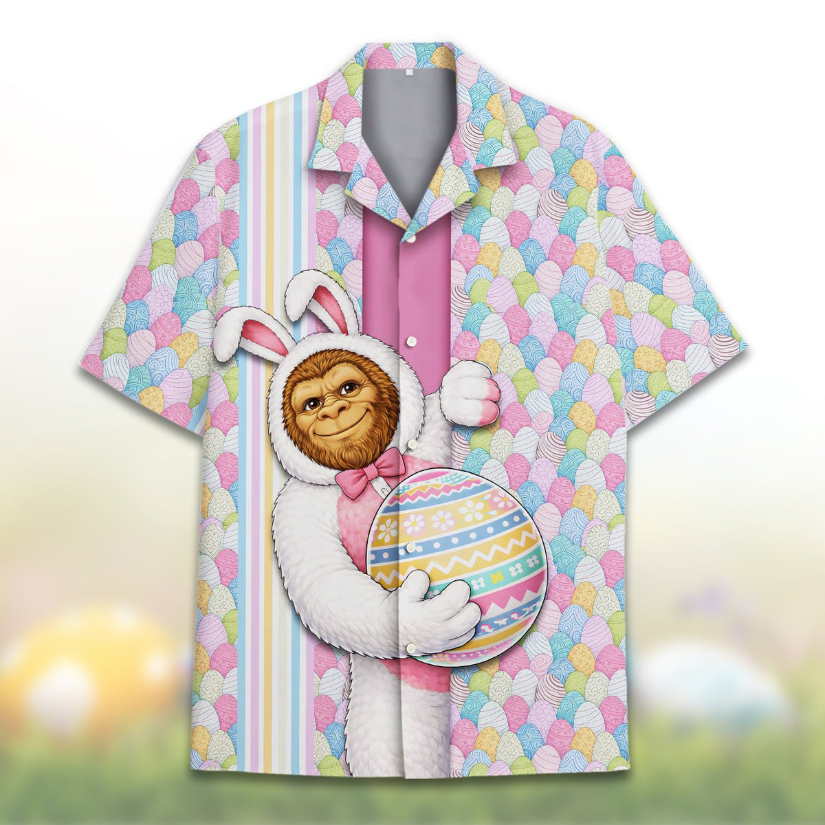 Close up front view of the sasquatch bunny shirt