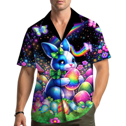 Lifestyle shot of people wearing matching easter hawaiian shirts