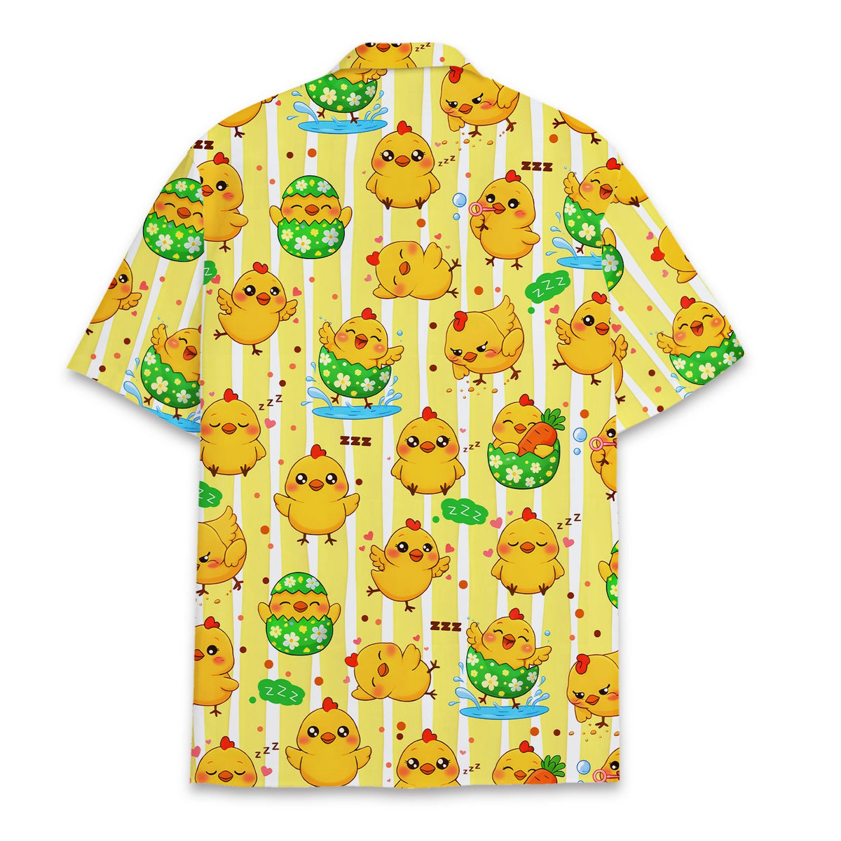 Back view of the Easter chicks hawaiian shirt