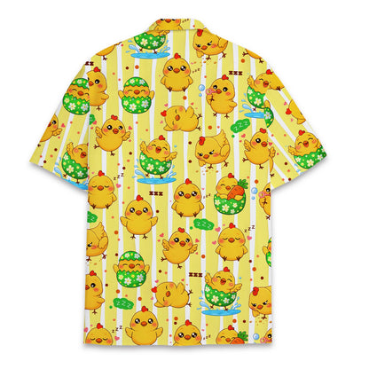 Back view of the Easter chicks hawaiian shirt