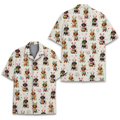 Side profile view of the easter hawaiian shirt design