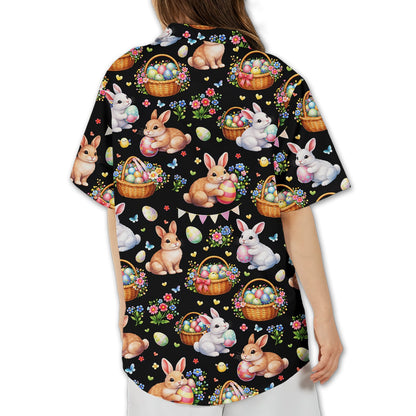 Back view of the matching family easter hawaiian shirt