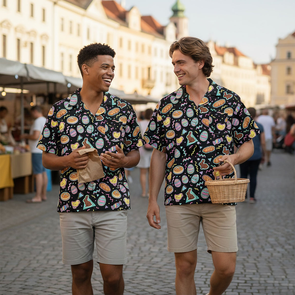 Second lifestyle view of the Easter holiday hawaiian shirt
