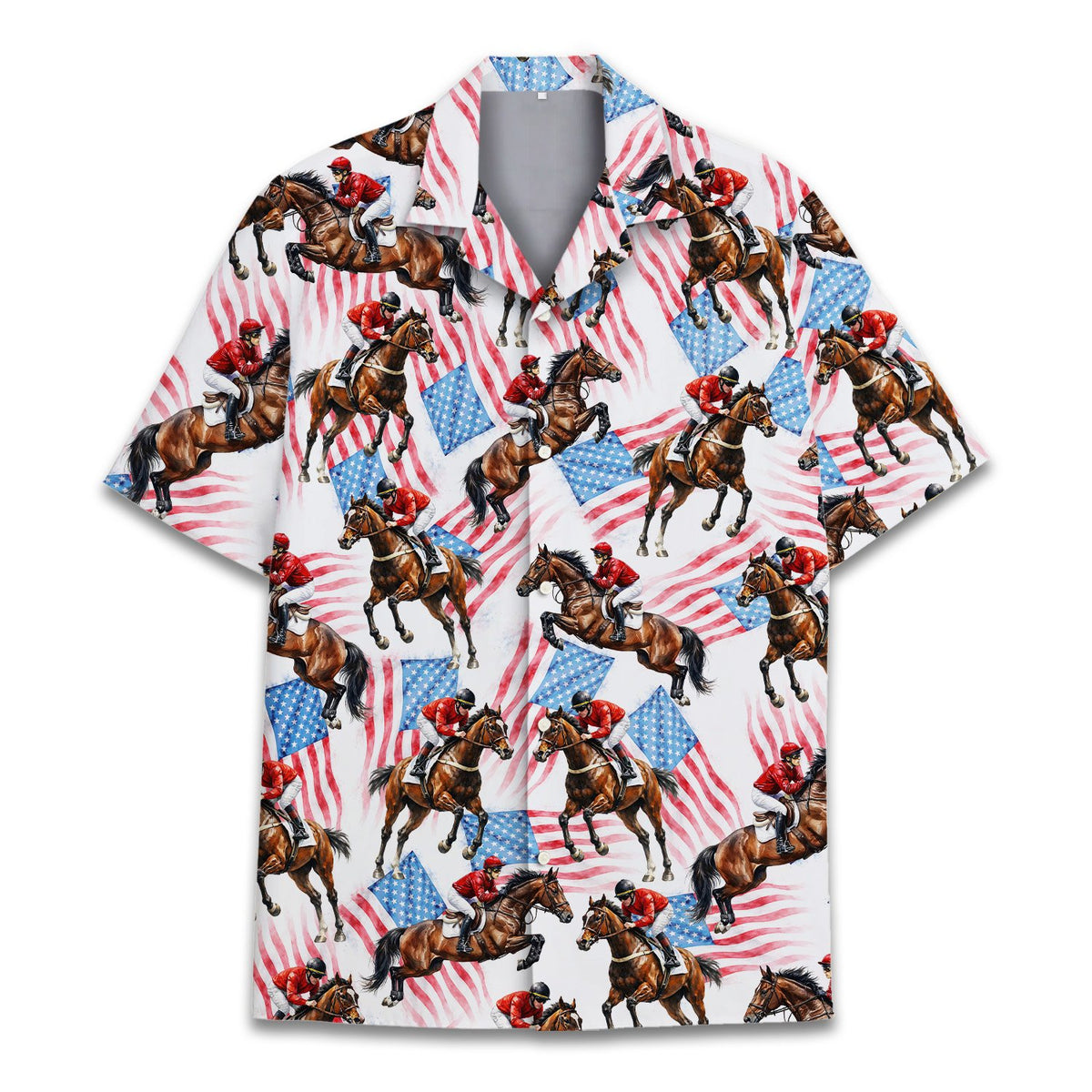 Alternative front view of the americana hawaiian shirt